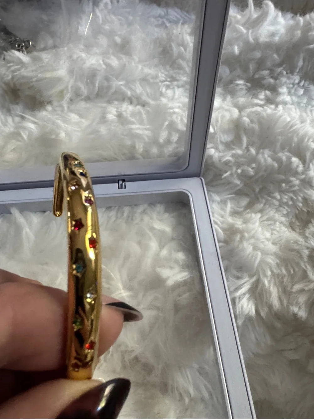 Gold vermeil Multicolor Crystal Cuff Bracelet - Women Accessories